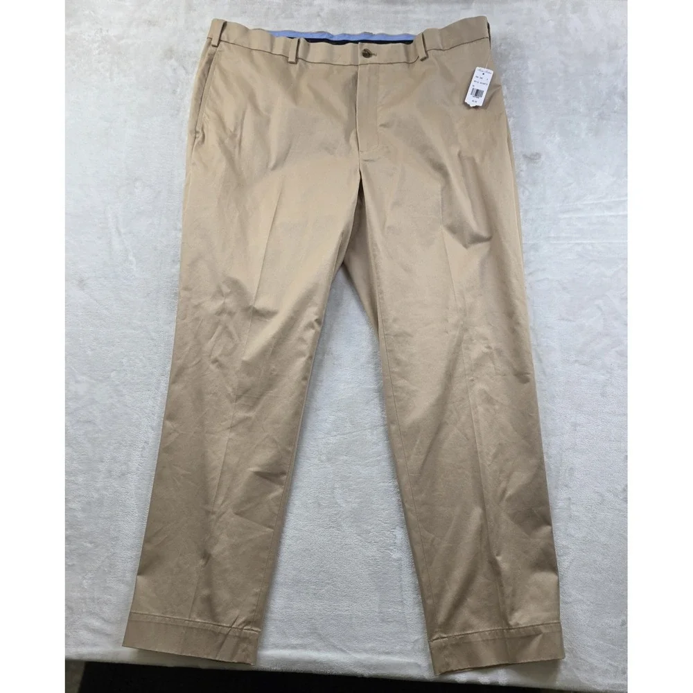 Brooks Brothers Chino Pants Mens 42x32 Tan Cotton Stretch Clark Fit NEW
